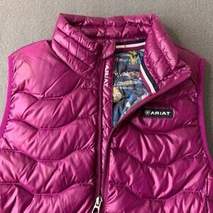Ariat Girls Ideal 3.0 Down Insulated Imperial Violet Puffer Vest Full Zip Purple